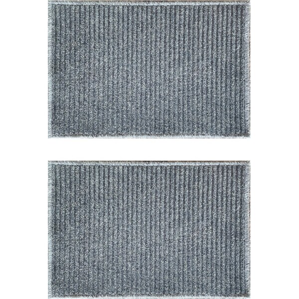 2PK Solemate Marine Carpet Brdr Ribbed 40x60cm Functional Outdoor Front Doormat