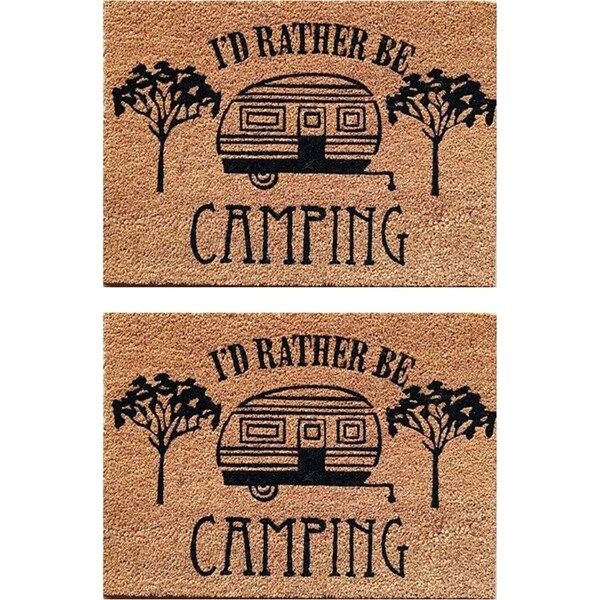 2PK Solemate PVC C Rather b Camping 40x55cm Stylish Outdoor Front Doormat