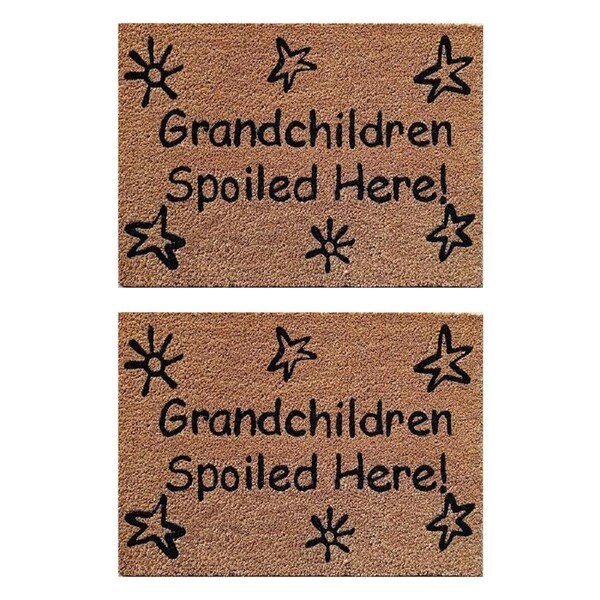 2PK Solemate PVC Coir Grandchildren 40x55cm Stylish Outdoor Front Doormat