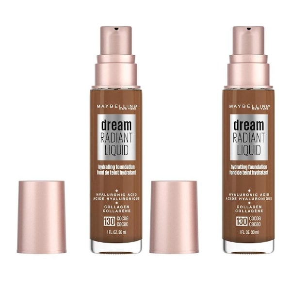 2x Maybelline Dream Radiant Liquid Foundation 30ml 130 Cocoa