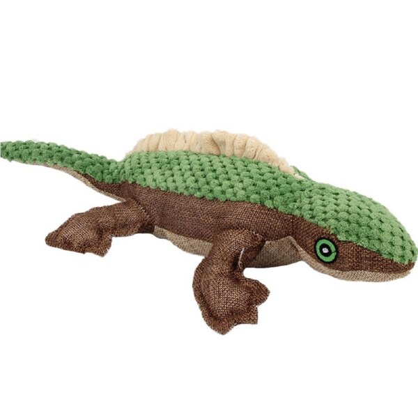 Nevenka 27cm Durable Dog Lizard Toys for Aggressive Chewers Pet Squeaky Plush Toys-Green