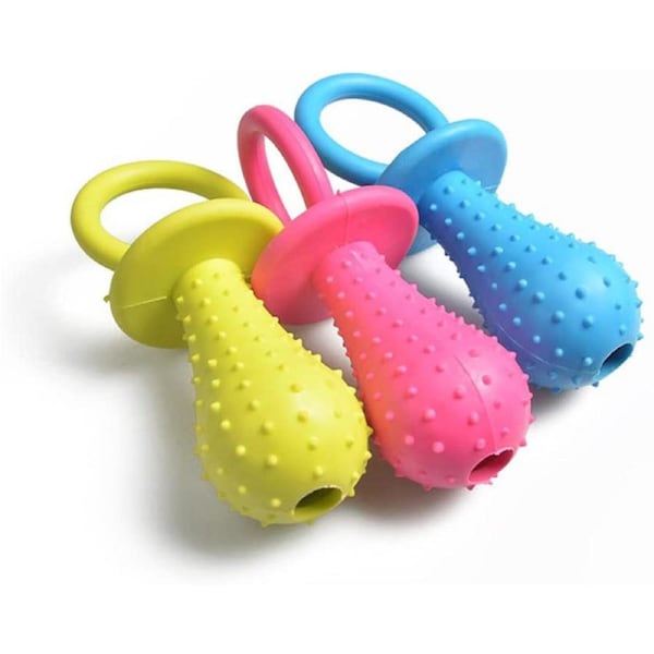 Nevenka 3 Pieces Rubber Pacifier Chew Toy Molar Clean Teeth Bell Training Toy for Puppy Cat