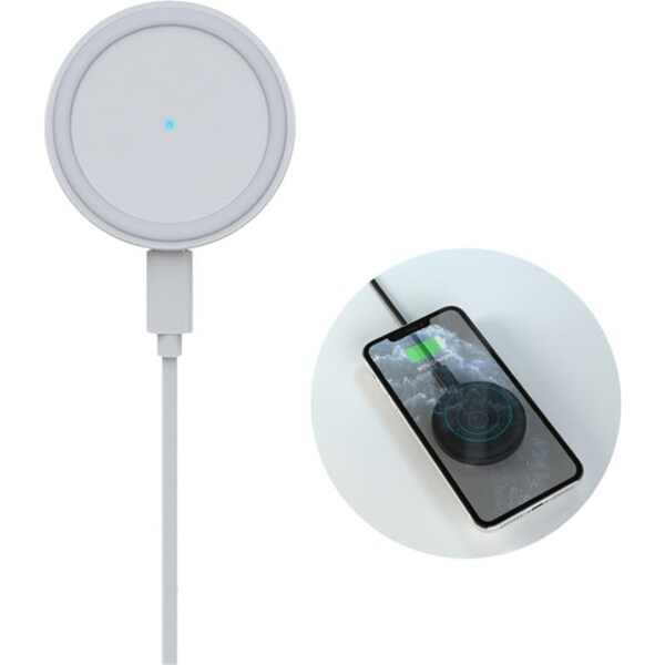 Catzon 15W Fast Wireless Charger Qi-Certified Desktop Charging Station-White