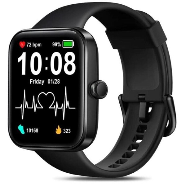 Bluetooth Smartwatch for Women & Men - Fitness Tracker, Heart Rate, Sleep, Waterproof, Android & iOS Compatible