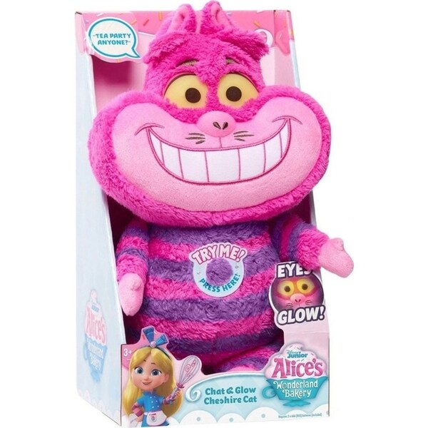 Alice’s Wonderland Bakery Chat & Glow Cheshire Light Up Plush Cat 30cm Toy 5+