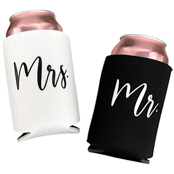 Wedding Gifts for Bride and Groom Mr Mrs Stubby Holder Can Cooler Favour
