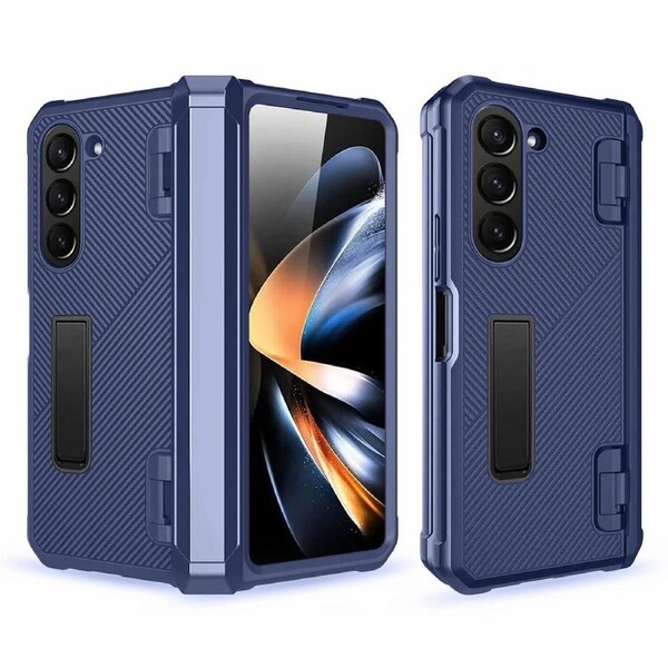 ZUSLAB Samsung Galaxy Z Fold 5 5G Case Full Body Protection with Screen Protector & Kickstand - Blue