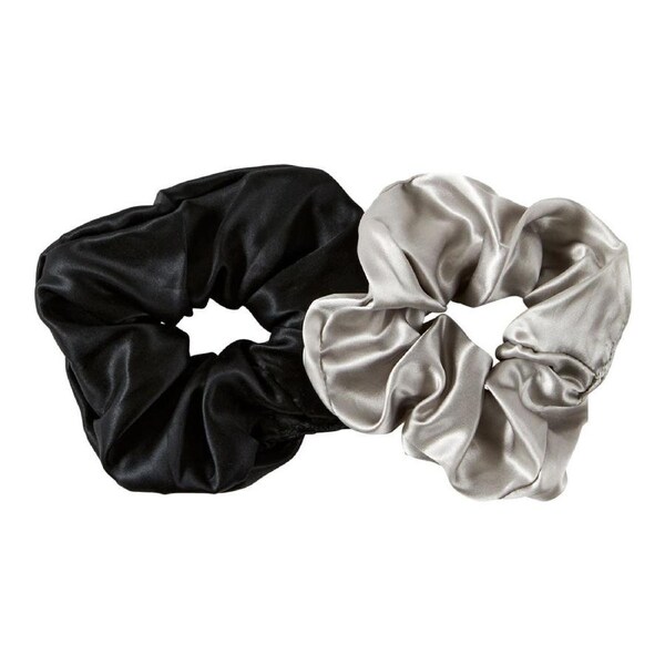 MySilk Silk Scrunchie 2 Pack - Black/Mink