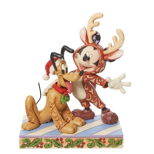 Disney Traditions by Jim Shore - Santa Pluto & Mickey - Mickey & Friends Figurine 16cm