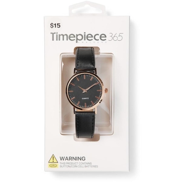Timepiece Women's Analogue Watch - Black & Gold