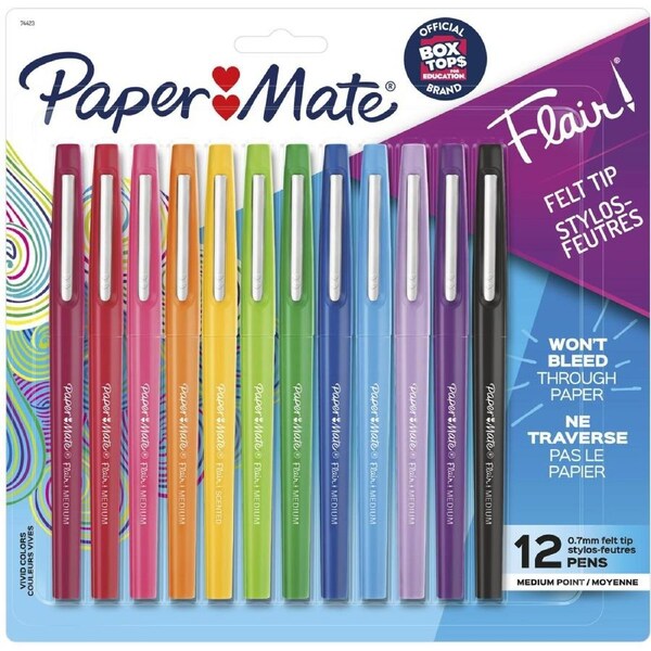 Paper Mate Flair Medium Fashion Felt-Tip Pen 12 Pack