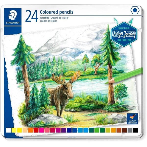 Staedtler Design Journey Coloured Pencil Tin 24 Pack