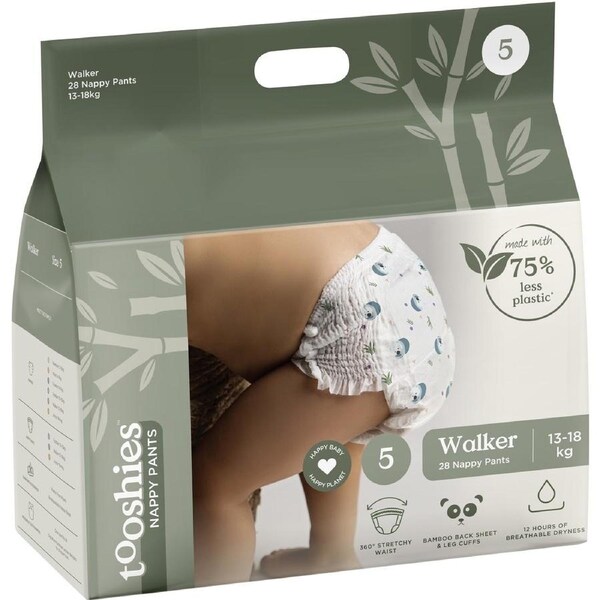 Tooshies ECO Nappy Pants Size 5 Walker 28 Pack