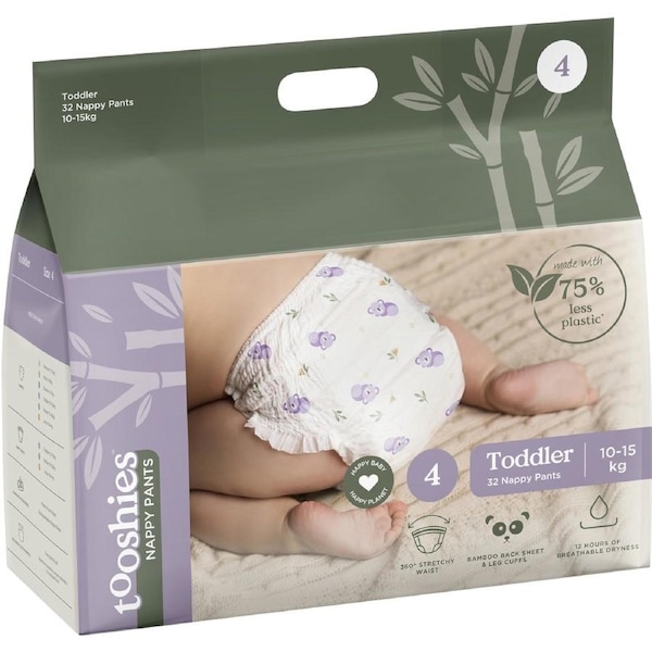 Tooshies ECO Nappy Pants Size 4 Toddler 32 Pack