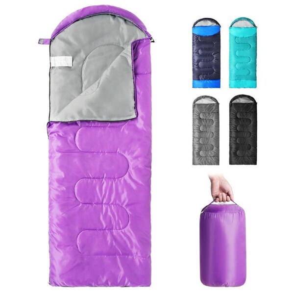 Advwin Sleeping Bag Single Bags Outdoor Camping Hiking Tent Thermal Purple