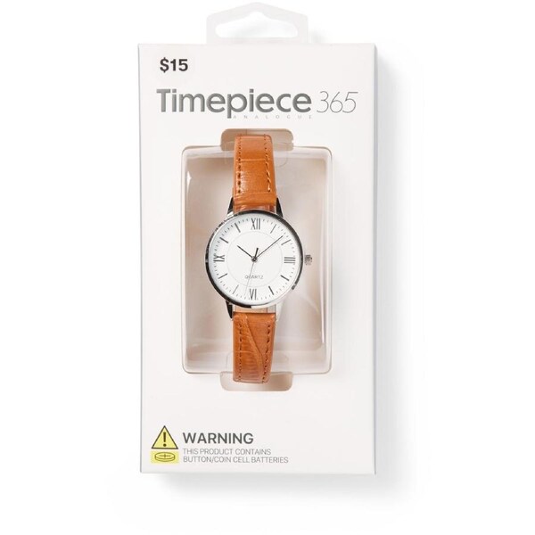 Timepiece Women's Analogue Watch - Brown, Silver & White