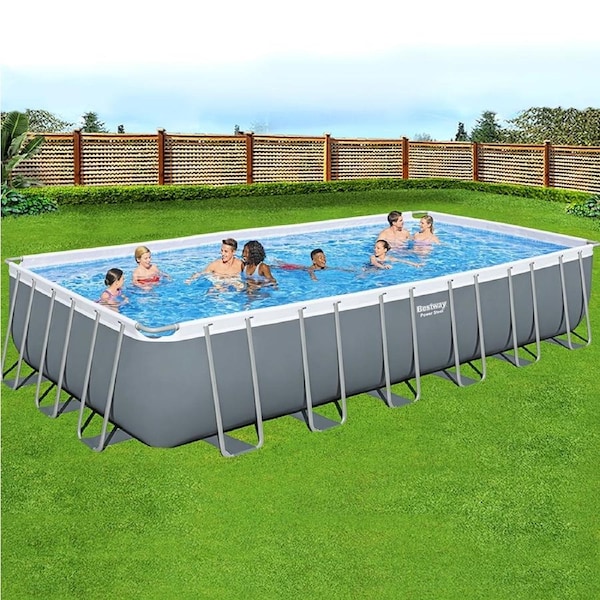 732x366x132cm Bestway Swimming Pool Steel Frame Above Ground Pools Ladder 30045L