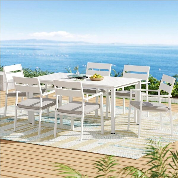 Aluminum Gardeon 7 PCS Outdoor Dining Set Lounge Setting 6-seater