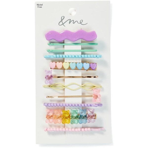 &me Women's Mixed Hair Clips 9 Pack - Multi