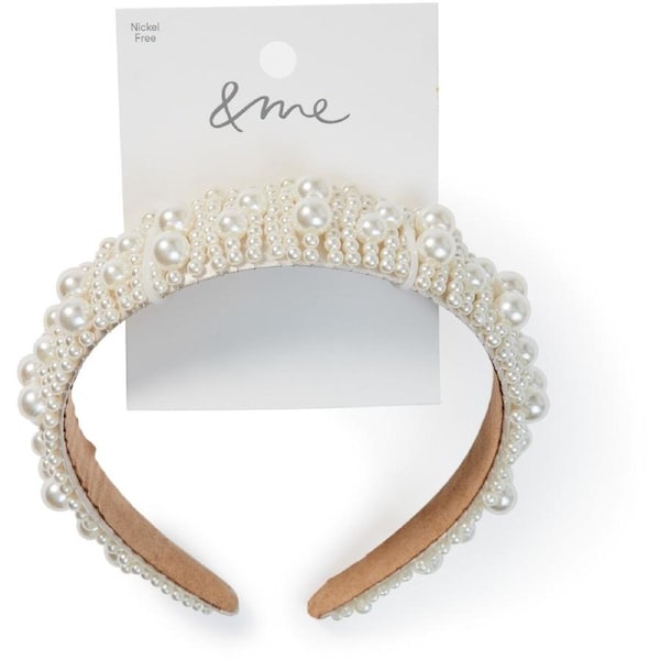&me Women's Pearl Headband - White