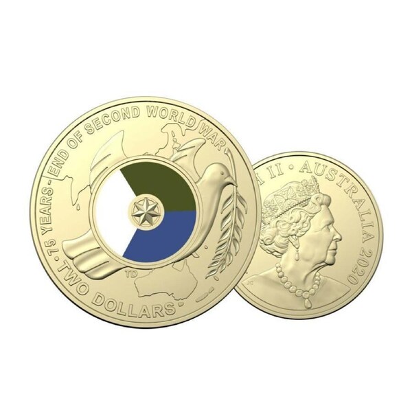 $2 2020 75 Years End of Second World War Lightly Circulated AUS Two Dollar Coin