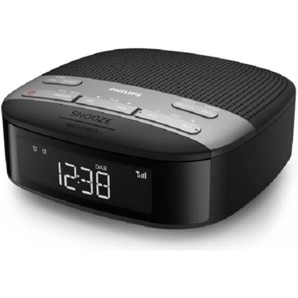 Philips DAB+ FM Clock Radio Alarm LED Black