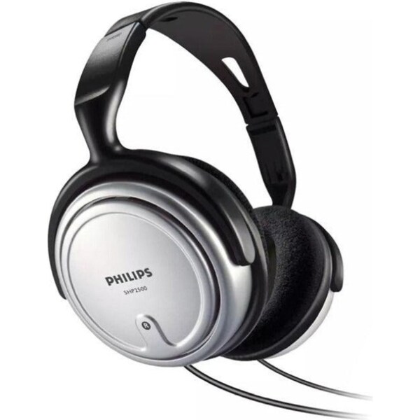 Philips Over Ear TV Wired Headphones Black/Silver