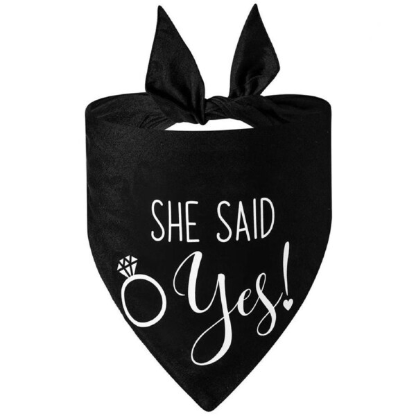 She Said Yes Dog Pet Bandana Engagement Wedding Announcement Engaged Married