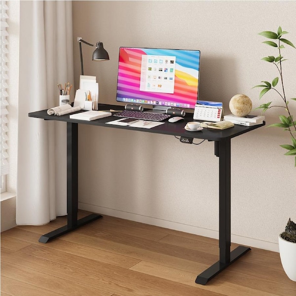 Advwin Electric Standing Desk Adjustable Height Ergonomic Sit Stand up Desk 120cm Black