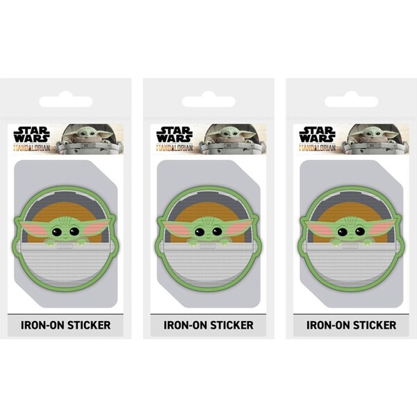 3x Star Wars The Mandalorian The Child Fabric Iron-On Decorative Patch/Badge