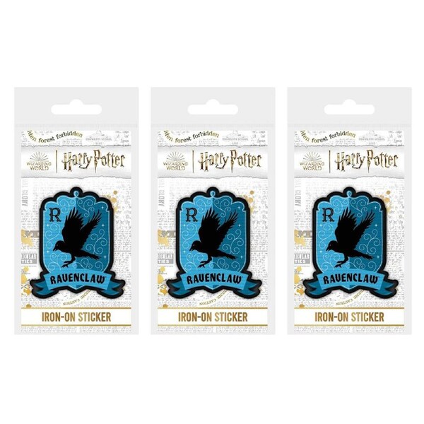 3x Wizarding World Harry Potter Ravenclaw House Fabric Iron-On Decorative Patch