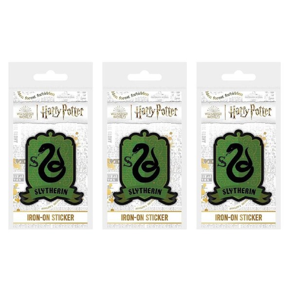 3x Wizarding World Harry Potter Themed Slytherin Fabric Iron-On Decorative Patch