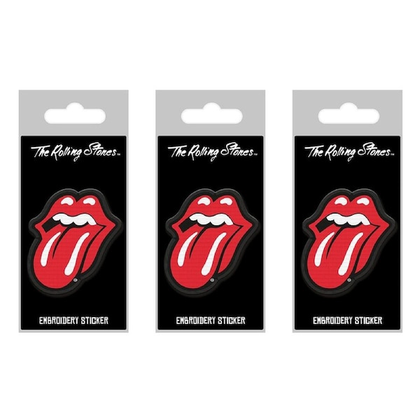 3x Music The Rolling Stones Music Group Tongue Fabric Iron-On Decorative Patch