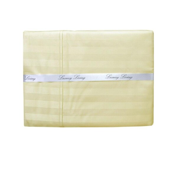 1000TC Luxury Living Rich Cream Self-striped Cotton Rich Sheet Set King