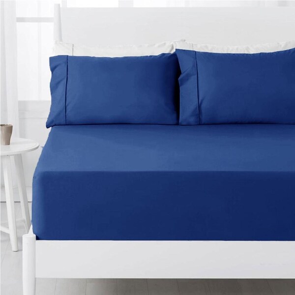 Hotel Living 250TC Steel Blue Cotton Rich Combo Set Queen 38cm