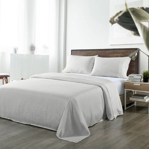 Royal Comfort 1000TC Blended Bamboo Sheet Set - Light Grey - Queen