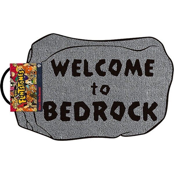 The Flintstones Welcome to Bedrock Themed Novelty Front Door Entrance Doormat