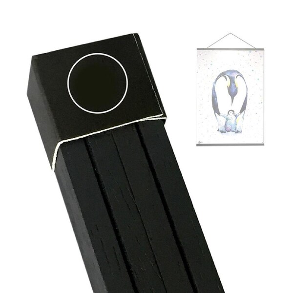 Frames & Hangers Wall Art Magnetic Wooden Poster Hanger 81cm Black Home Decor