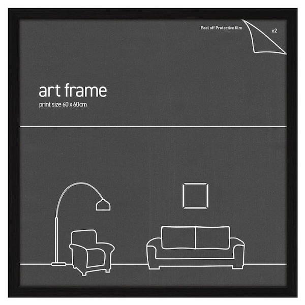 Frames & Hangers Wall Hanging Sleek 60x60cm Picture Print Art Frame Black
