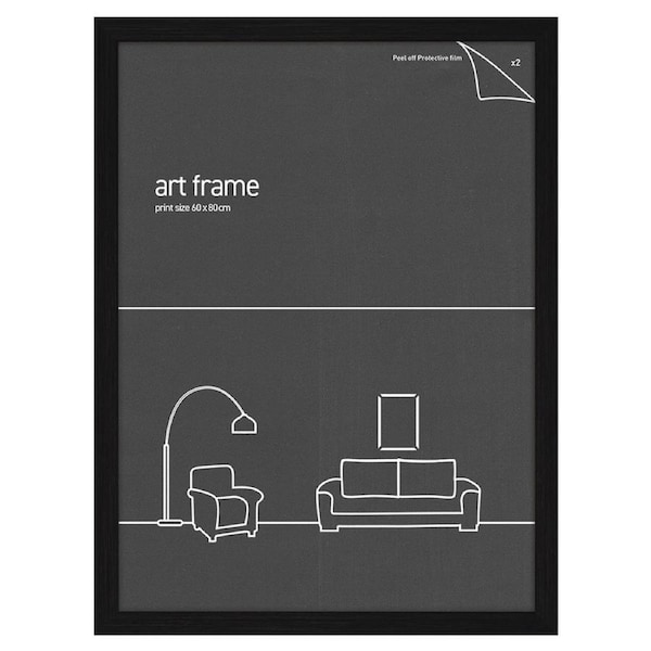 Frames & Hangers Wall Hanging Sleek 60x80cm Picture Print Art Frame Black
