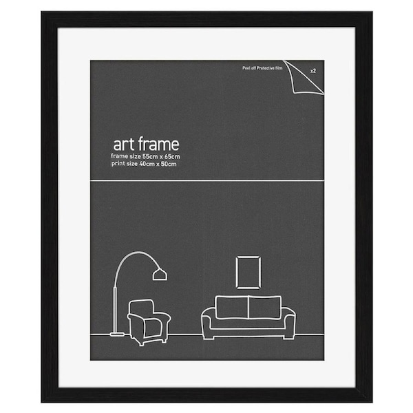 Frames & Hangers Wall Hanging 40x50cm Picture Art Print Frame Black Double Mat