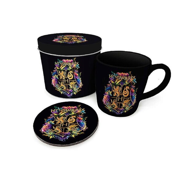 Wizarding World Harry Potter Floral Crest Themed Coffee Mug Drink Cup Gift Set