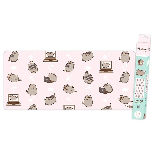 Pusheen Pink Cute Cartoon Cats Pattern XXL Gaming Mat Mouse Pad 90x40cm