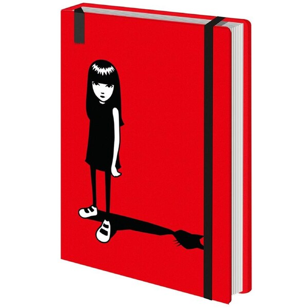 Emily The Strange Cat Shadow Red Premium Stationery School Notebook/Notepad