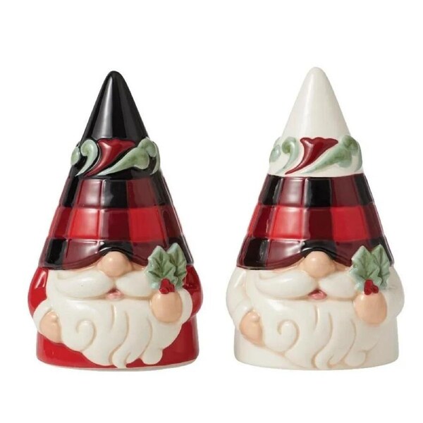 Jim Shore Heartwood Creek Highland Glen - Santa Gnome Salt & Pepper Shaker