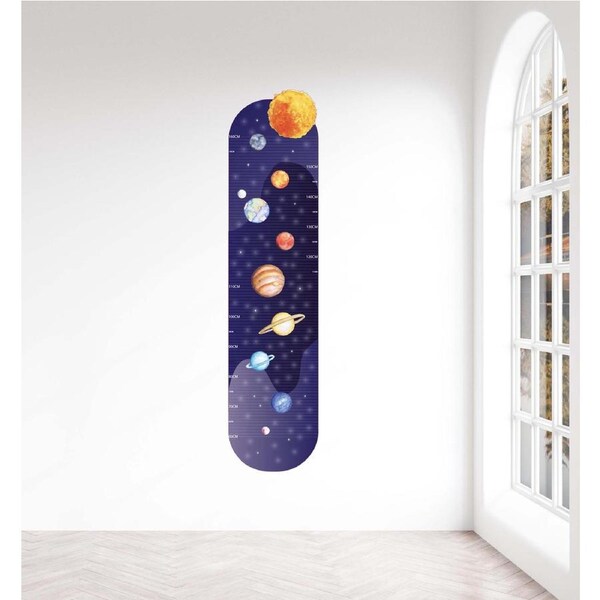 Space Height Chart Australian Design Hand Painted Peel & Stick, Removable Wall Decal. Nursery, Kids Playroom, Kids Teens Bedroom