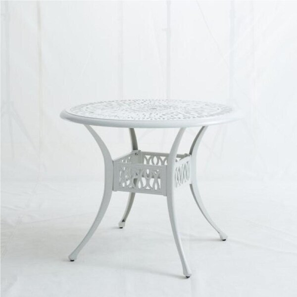 Outdoor Bistro Table Garden Patio Furniture Aluminium Dining Coffee White 90x74