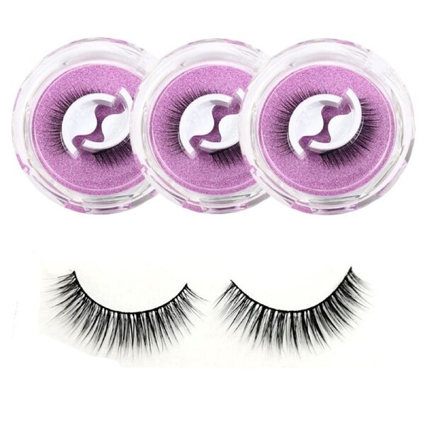 Nevenka 3 Pairs False Eyelashes Self Adhesive Waterproof Reusable No Glue Needed-2