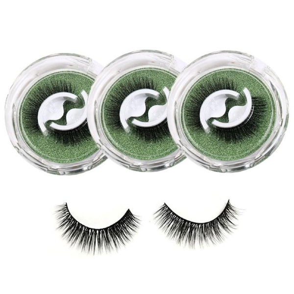 Nevenka 3 Pairs False Eyelashes Self Adhesive Waterproof Reusable No Glue Needed-6