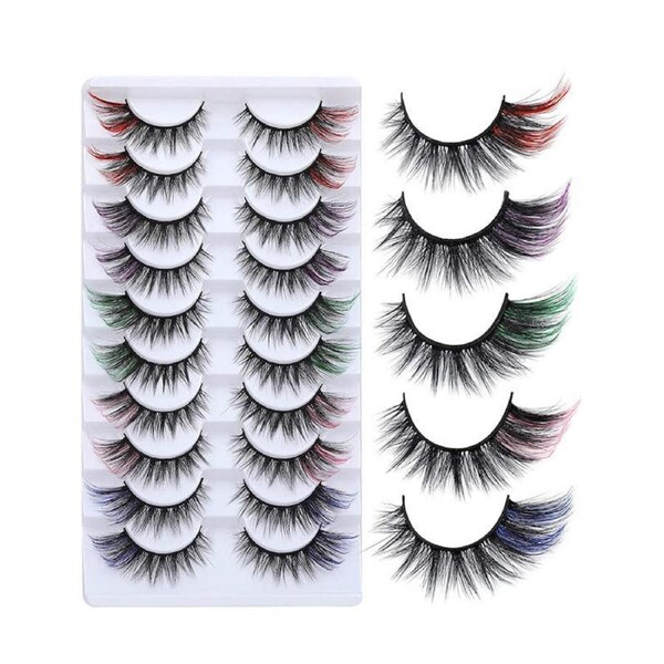 Nevenka Cat Eye Colorful False Eyelashes Reusable Lash for Cosplay Festival